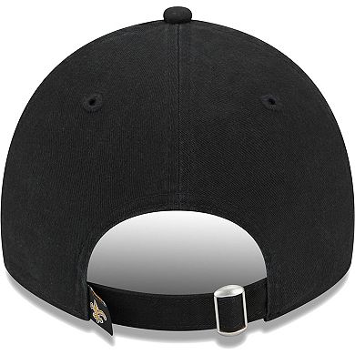 Women's New Era Black New Orleans Saints Leaves 9TWENTY Adjustable Hat