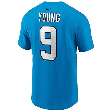 Men's Nike Bryce Young Blue Carolina Panthers 2023 NFL Draft First Round Pick Player Name & Number T-Shirt