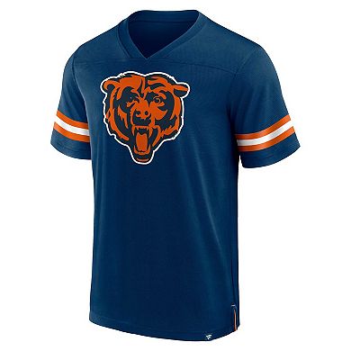 Men's Fanatics Branded  Navy Chicago Bears Jersey Tackle V-Neck T-Shirt