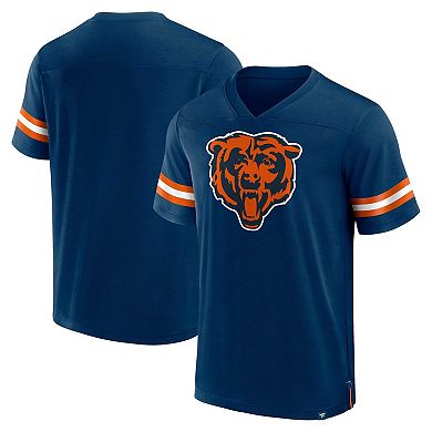 Men's Fanatics Branded  Navy Chicago Bears Jersey Tackle V-Neck T-Shirt