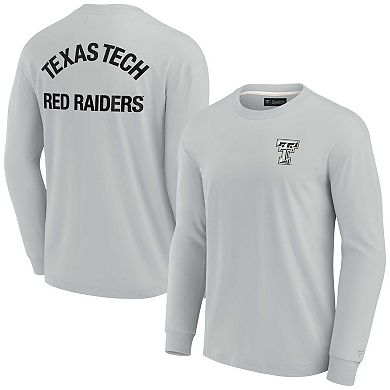 Unisex Fanatics Signature Gray Texas Tech Red Raiders Super Soft Long Sleeve T-Shirt