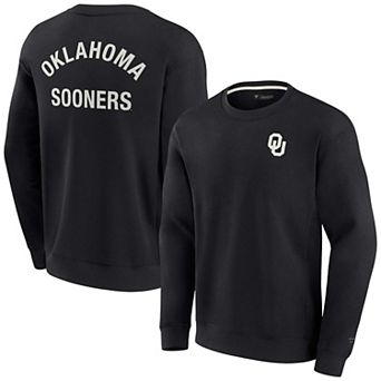 Unisex Fanatics Signature Black Oklahoma Sooners Super Soft Pullover Crew Sweatshirt