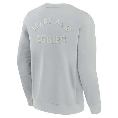 Unisex Fanatics Signature Gray Texas A&M Aggies Super Soft Pullover Crew Sweatshirt
