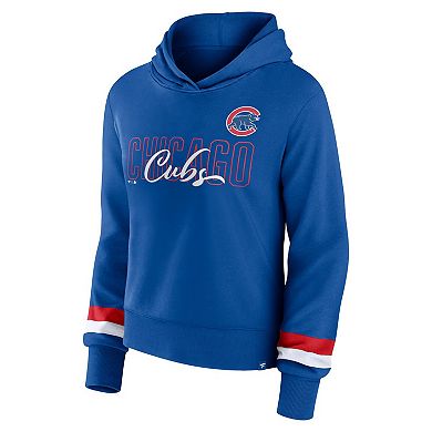 Women's Fanatics Branded  Royal Chicago Cubs Over Under Pullover Hoodie