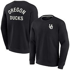 Women's Pressbox Black Oregon Ducks Comfy Cord Vintage Wash Basic Arch  Pullover Sweatshirt