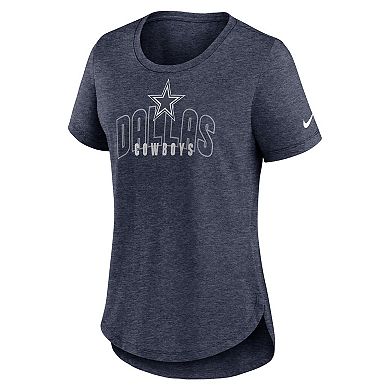 Women's Nike Heather Navy Dallas Cowboys Fashion Tri-Blend T-Shirt