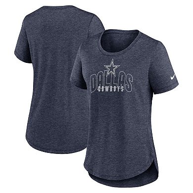 Women's Nike Heather Navy Dallas Cowboys Fashion Tri-Blend T-Shirt