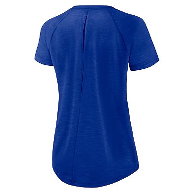Women's Nike White/Heather Royal Buffalo Bills Back Cutout Raglan T-Shirt