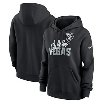 Women's Nike Black Las Vegas Raiders Wordmark Club Fleece Pullover Hoodie