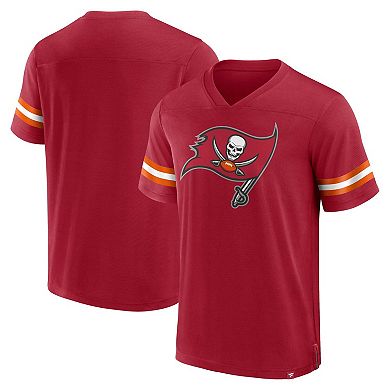 Men's Fanatics Branded Red Tampa Bay Buccaneers Jersey Tackle V-Neck T-Shirt