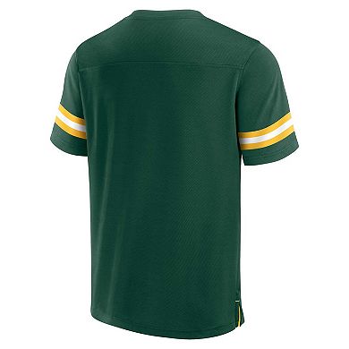 Men's Fanatics Branded  Green Green Bay Packers Jersey Tackle V-Neck T-Shirt