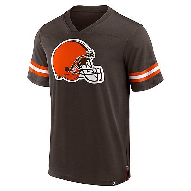 Men's Fanatics Branded  Brown Cleveland Browns Jersey Tackle V-Neck T-Shirt