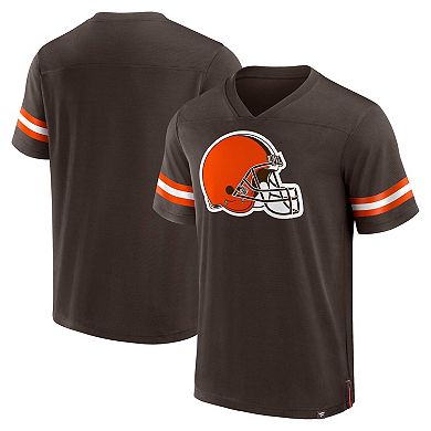 Men's Fanatics Branded  Brown Cleveland Browns Jersey Tackle V-Neck T-Shirt