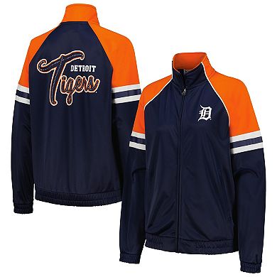Women's G-III 4Her by Carl Banks Navy Detroit Tigers First Place Raglan Full-Zip Track Jacket