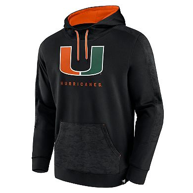 Men's Fanatics Branded Black Miami Hurricanes Defender Pullover Hoodie