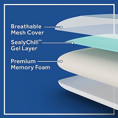 Sealy Essentials Cooling Gel Memory Foam 2-pack Pillow Set