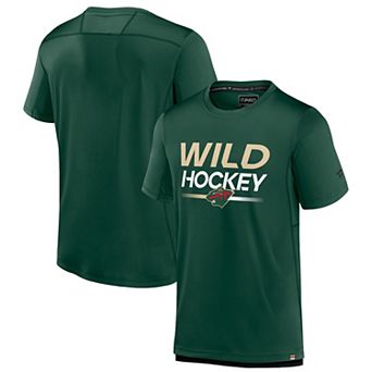 Men's Fanatics Branded Green Minnesota Wild Authentic Pro Tech T-Shirt