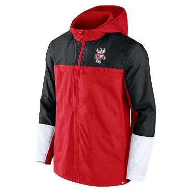 Men's Fanatics Branded Red/Black Wisconsin Badgers Game Day Ready Full-Zip Jacket
