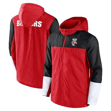 Men's Fanatics Branded Red/Black Wisconsin Badgers Game Day Ready Full-Zip Jacket