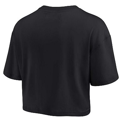 Women's Fanatics Signature Black Chicago Bulls Super Soft Boxy Cropped T-Shirt