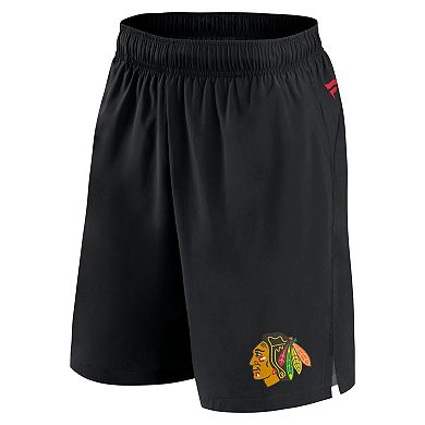 Men's Fanatics Branded  Black Chicago Blackhawks Authentic Pro Tech Shorts