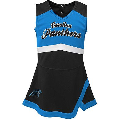 Girls Infant Black Carolina Panthers Cheer Captain Jumper Dress
