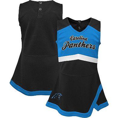 Girls Infant Black Carolina Panthers Cheer Captain Jumper Dress