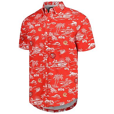 Men's Reyn Spooner Scarlet San Francisco 49ers Throwback KekaiÂ Print Button-Up Shirt