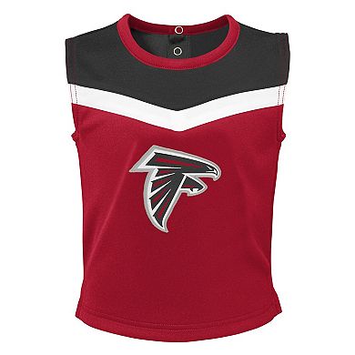 Girls Toddler Red Atlanta Falcons Spirit Cheer Two-Piece Cheerleader Set with Bloomers