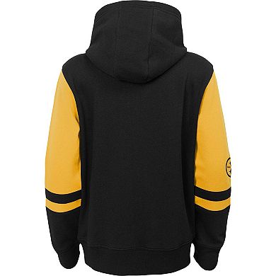 Preschool Black Pittsburgh Steelers Stadium Color Block Full-Zip Hoodie