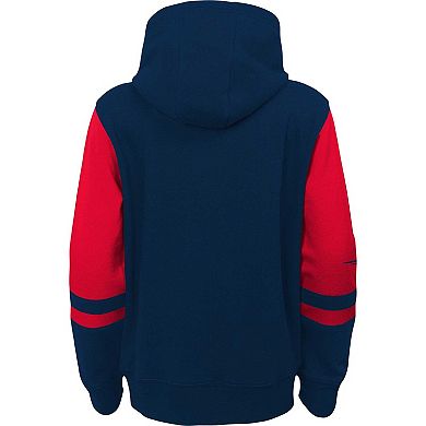 Youth Navy New England Patriots Colorblock Full-Zip Hoodie