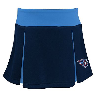 Girls Preschool Navy Tennessee Titans Spirit Cheerleader Two-Piece Set with Bloomers