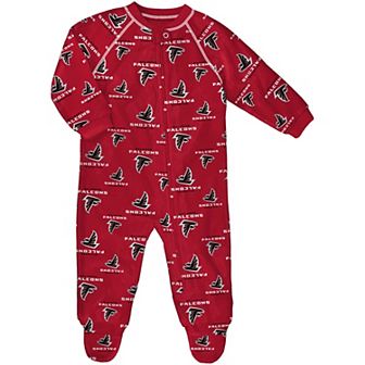Newborn Red Atlanta Falcons Allover Print Raglan Full-Zip Jumper
