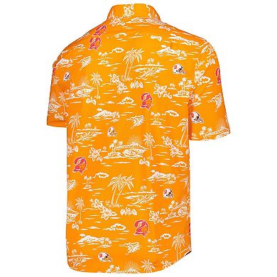 Men's Reyn Spooner Orange Tampa Bay Buccaneers Throwback Kekai Print Button-Up Shirt