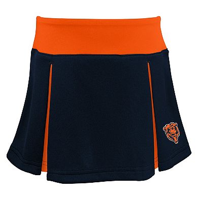 Girls Preschool Navy Chicago Bears Spirit Cheerleader Two-Piece Set with Bloomers