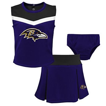 Girls Toddler Purple Baltimore Ravens Spirit Cheer Three-Piece Cheerleader Set
