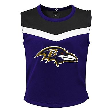 Girls Toddler Purple Baltimore Ravens Spirit Cheer Three-Piece Cheerleader Set