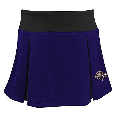 Girls Toddler Purple Baltimore Ravens Spirit Cheer Three-Piece Cheerleader Set