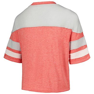 Girls Youth Scarlet Ohio State Buckeyes Sunday Friday Sleeve Stripe Jersey T-Shirt