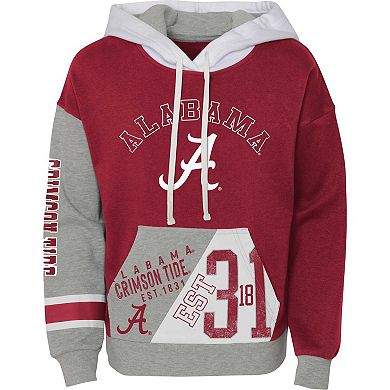 Girls Youth Crimson Alabama Crimson Tide True Fan Soft Fleece Pullover Hoodie