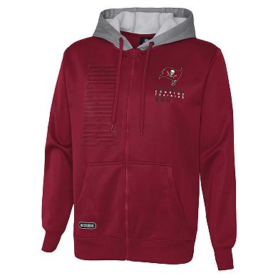 Men's Red Tampa Bay Buccaneers Combine Authentic Field Play Full-Zip Hoodie Sweatshirt