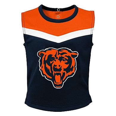 Girls Toddler Navy Chicago Bears Spirit Cheer Three-Piece Cheerleader Set