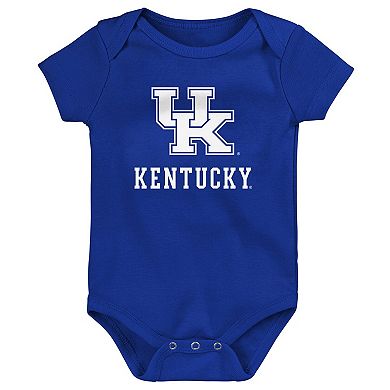 Newborn & Infant Royal/White/Heather Gray Kentucky Wildcats Born To Be Three-Pack Bodysuit Set