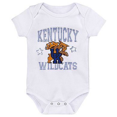Newborn & Infant Royal/White/Heather Gray Kentucky Wildcats Born To Be Three-Pack Bodysuit Set