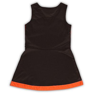 Girls Preschool Brown Cleveland Browns Two-Piece Cheer Captain Jumper Dress with Bloomers Set