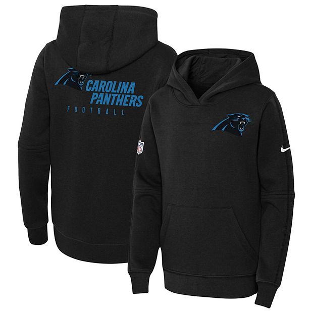 Youth Black Carolina Panthers Logo Pullover Hoodie