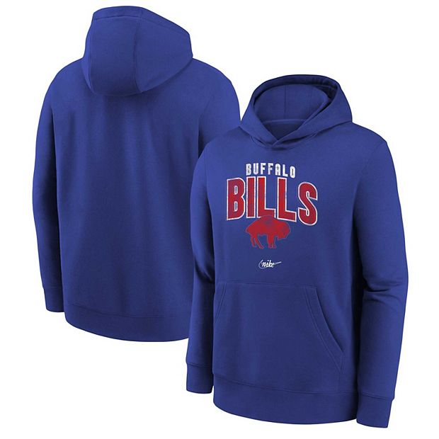 Youth Nike Royal Buffalo Bills Rewind Shout Out Pullover Hoodie