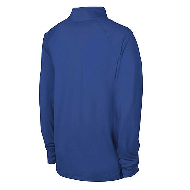 Men's Royal Los Angeles Rams Combine Authentic Raglan Quarter-Zip Top