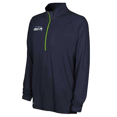 Men's Navy Seattle Seahawks Combine Authentic Raglan Quarter-Zip Top