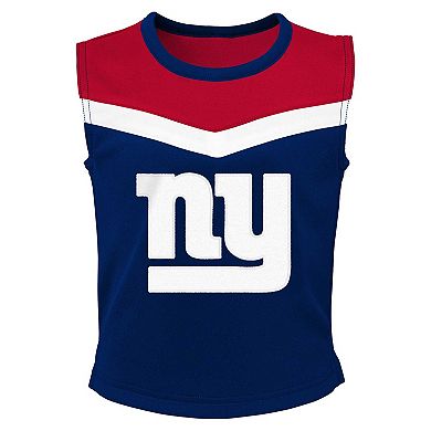 Girls Youth Royal New York Giants Spirit Two-Piece Cheerleader Set